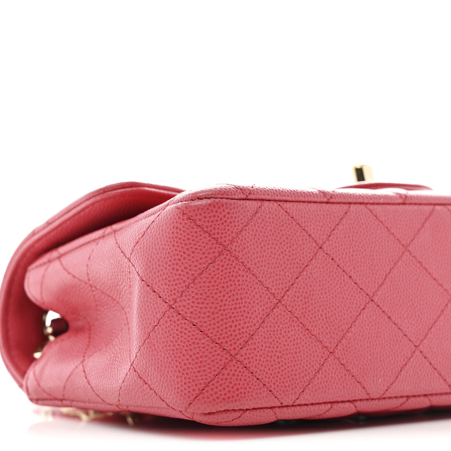 Caviar Quilted Mini Rectangular Flap Dark Pink