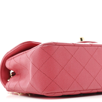 Chanel Caviar Quilted Mini Rectangular Flap Dark Pink 9 of 10