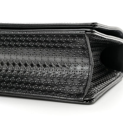 Christian Dior Metallic Patent Micro-Cannage Medium Diorama Flap Bag Onyx Black 9 of 13