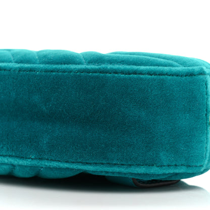 Gucci Velvet Matelasse GG Marmont Belt Bag 95 38 Pavone Cyan 8 of 13