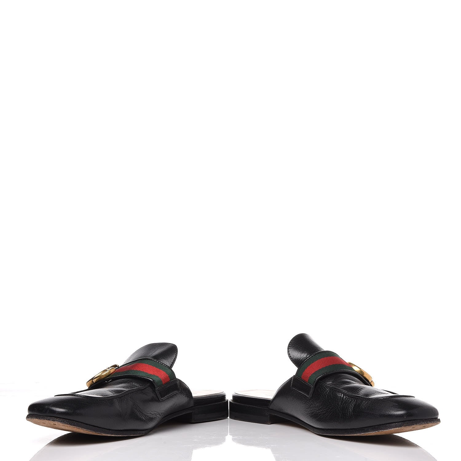 Gucci Goatskin Web GG Mens Princetown Slippers 7 Black 5 of 13