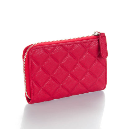 Chanel Caviar Quilted Diamond CC Key Holder Case Dark Pink 3 of 7