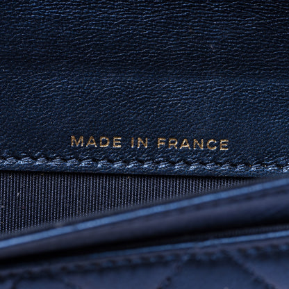 Chanel Metallic Lambskin Quilted Boy Flap Card Holder Blue 7 of 9
