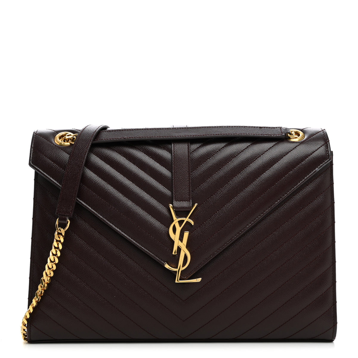 Grain De Poudre Matelasse Chevron Large Monogram Satchel Rouge Legion