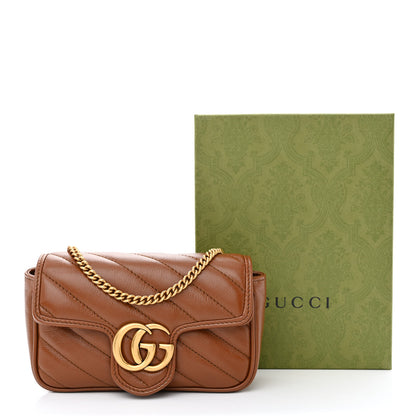 Gucci Azalea Calfskin Matelasse Diagonal Super Mini GG Marmont Shoulder Bag Cuir 11 of 11