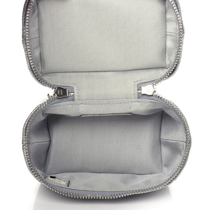 Chanel Metallic Caviar Quilted Mini Top Handle Vanity With Chain Silver 5 of 10