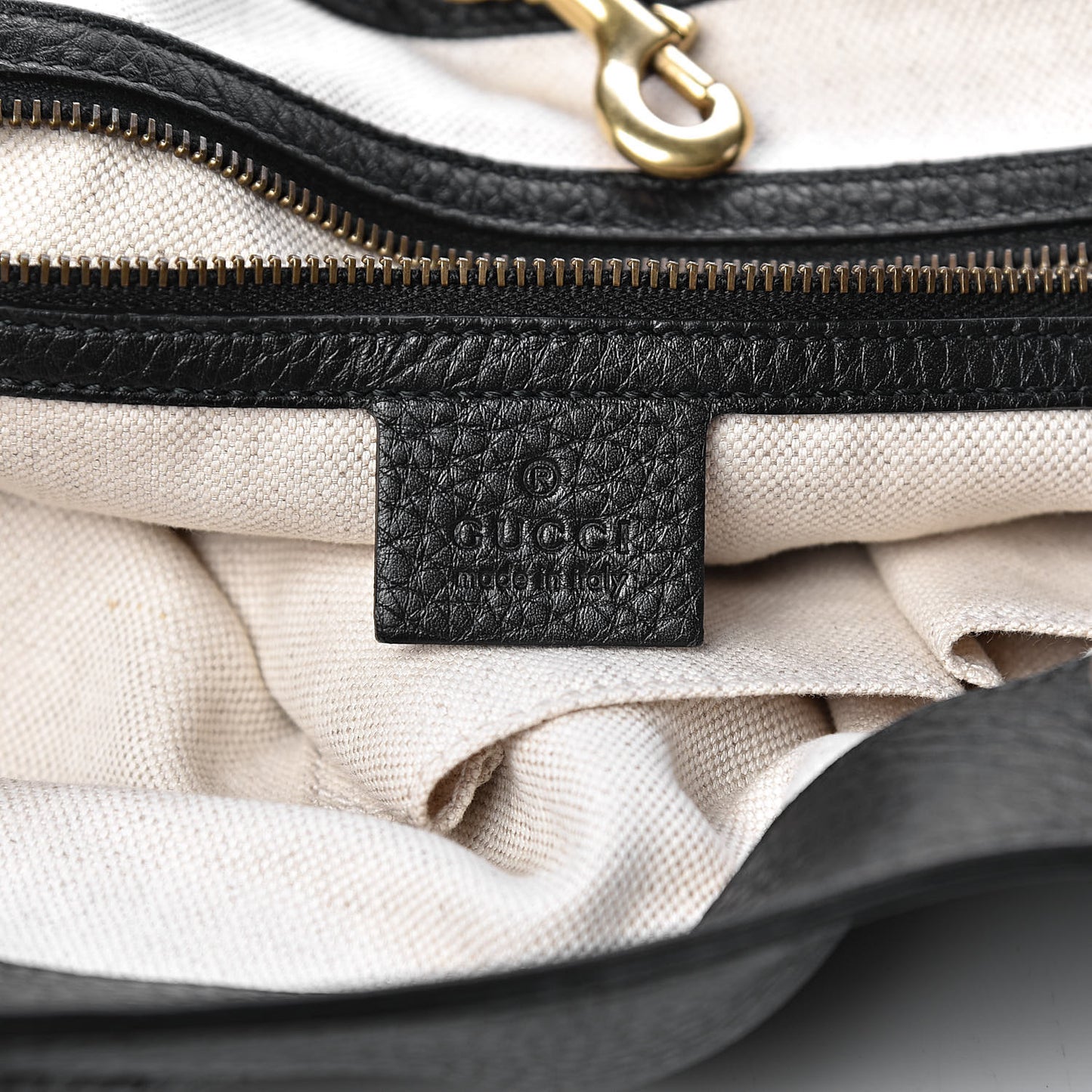 Pebbled Calfskin Medium Twill Shoulder Bag Black