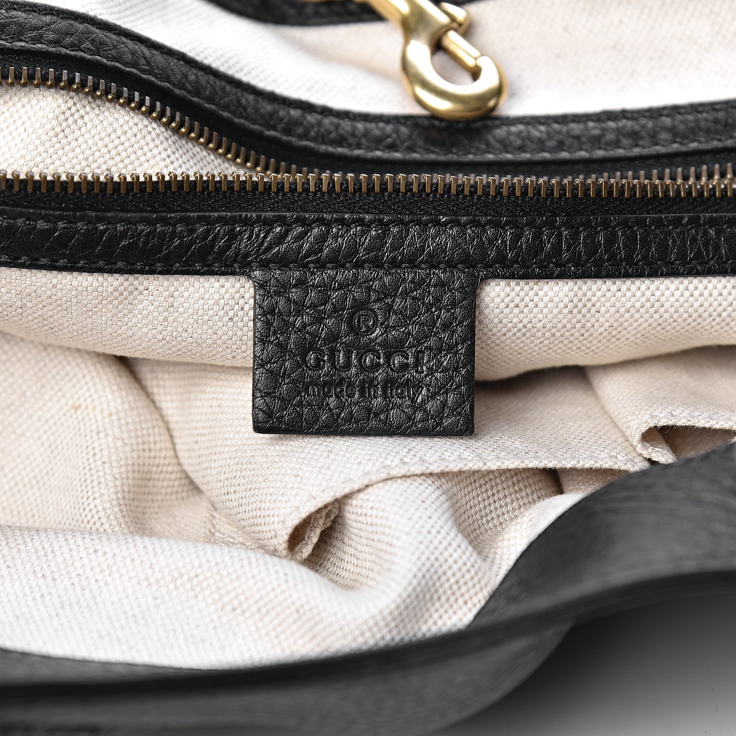 Gucci Pebbled Calfskin Medium Twill Shoulder Bag Black 6 of 10