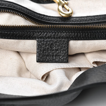Gucci Pebbled Calfskin Medium Twill Shoulder Bag Black 6 of 10