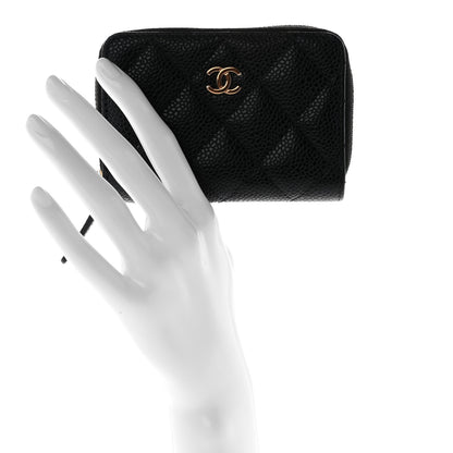 Chanel Caviar Quilted Zip Coin Purse Black 2 of 8