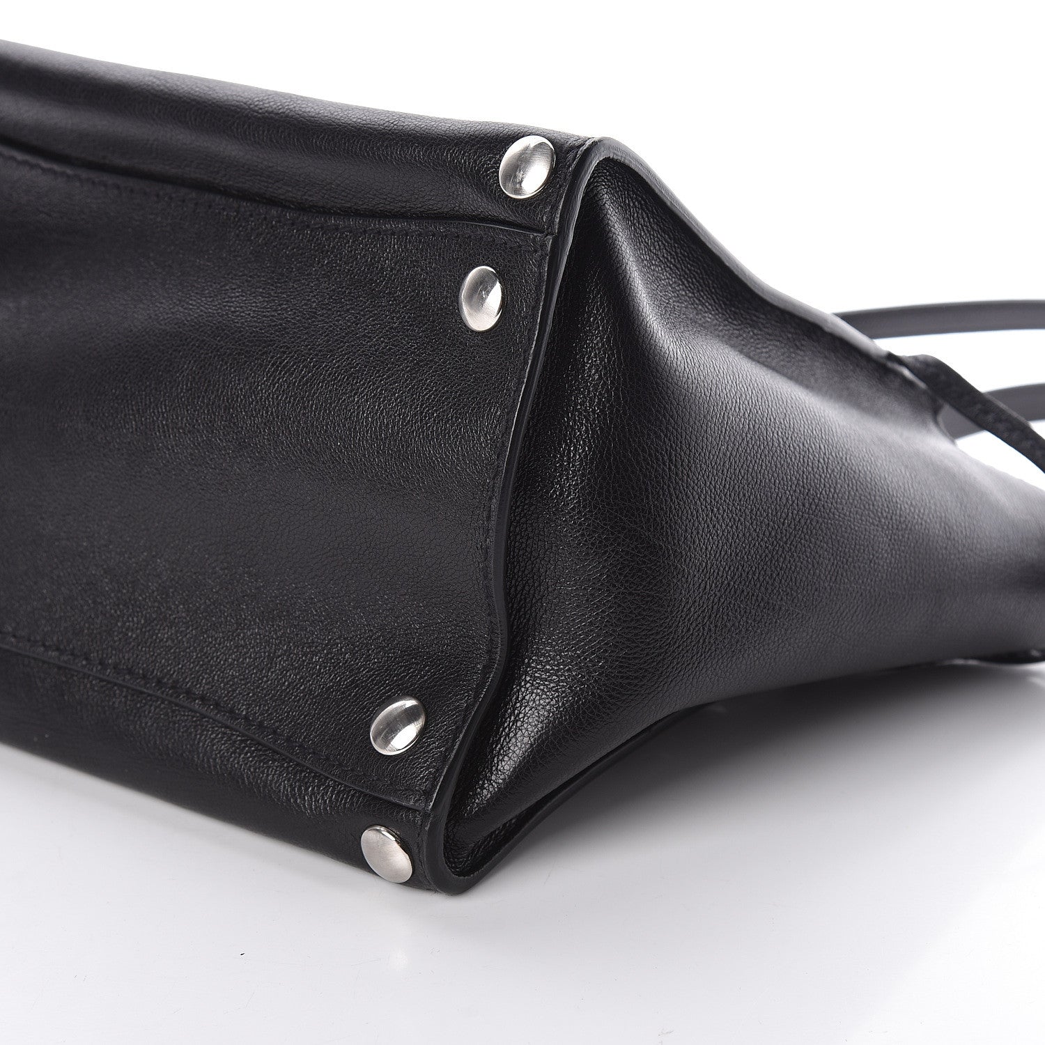 Prada Glace Calf Studded Twin Pocket Tote Black 9 of 9