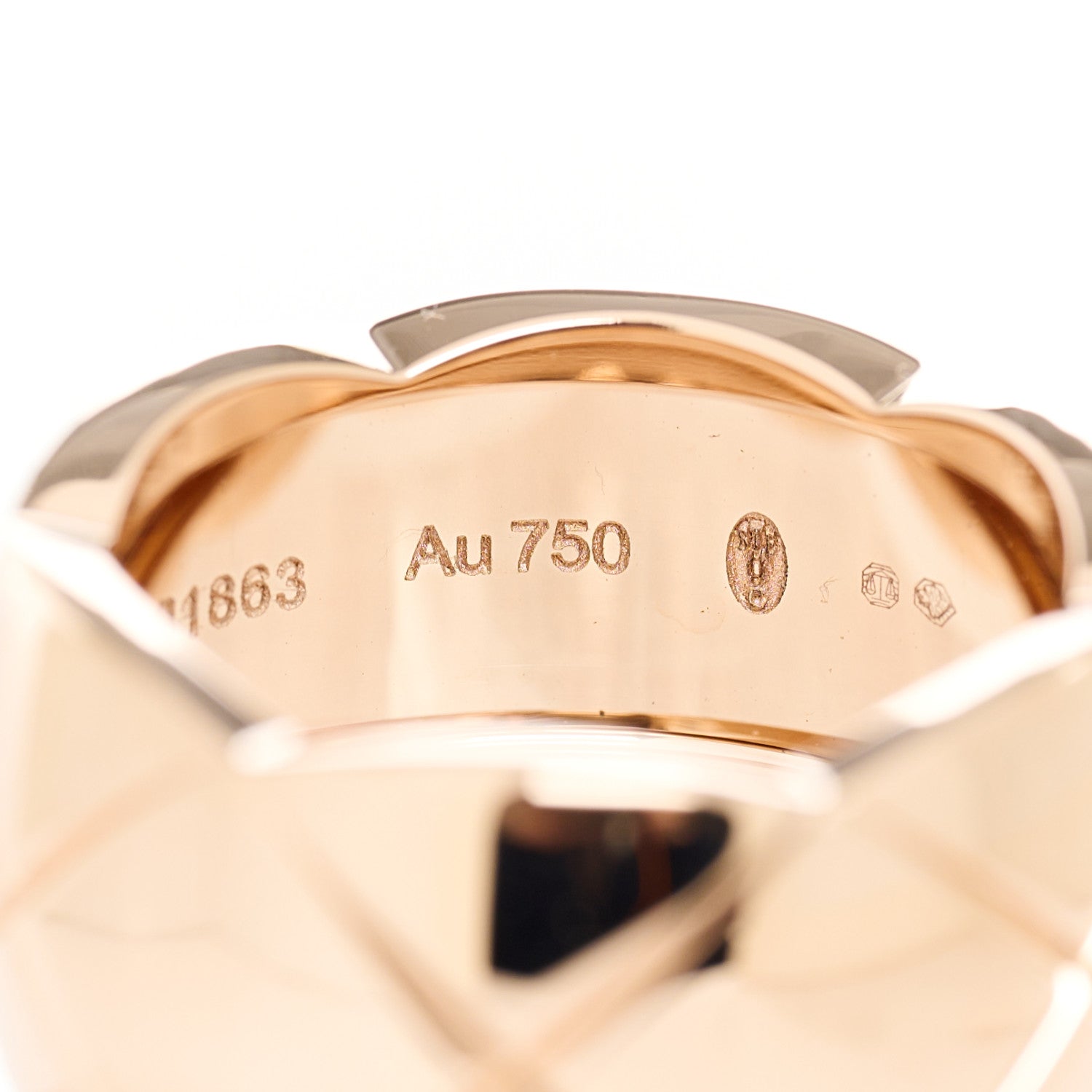 Chanel 18K Beige Gold Large Coco Crush Ring 53 6.5 7 of 8