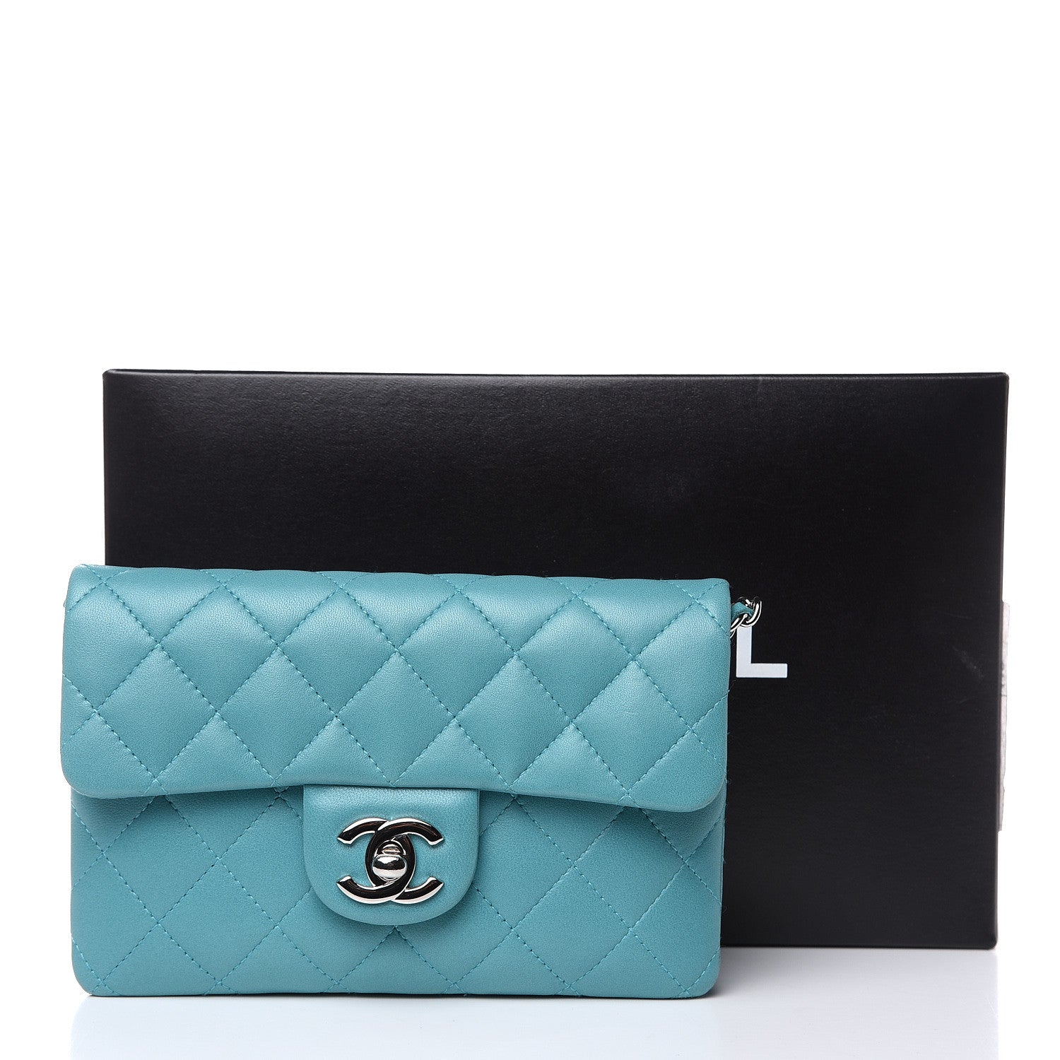 Chanel Lambskin Quilted Mini Flap Crossbody Bag Turquoise 15 of 16