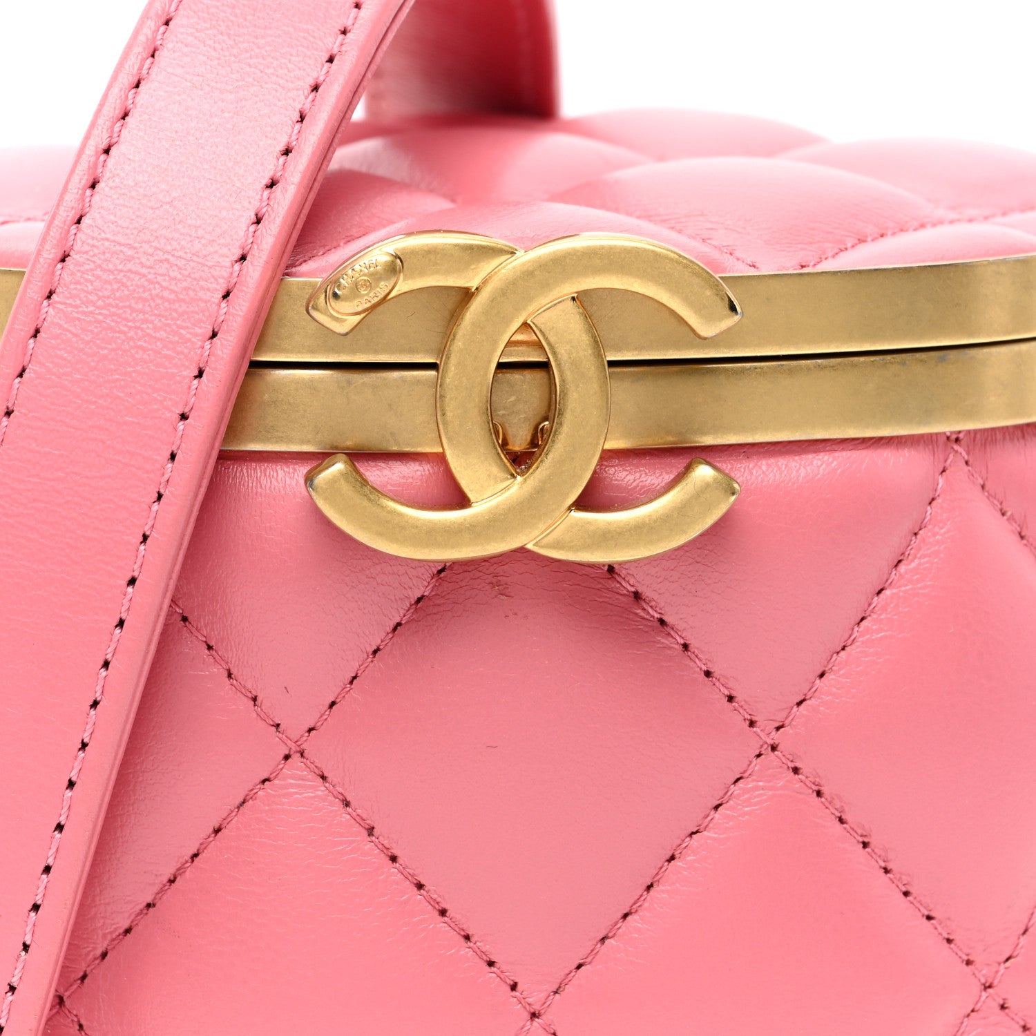 Chanel Lambskin Quilted Mini Crown Box Bag Pink 8 of 11