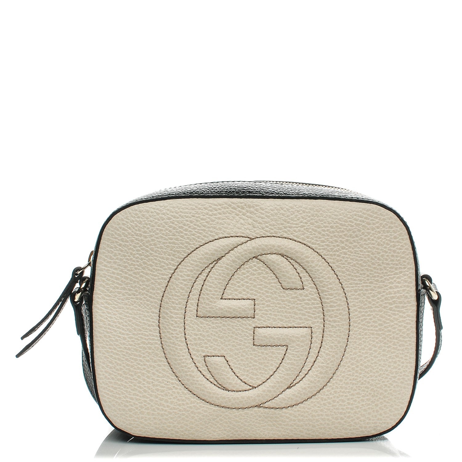 Gucci Dollar Calfskin Bi-Color Small Soho Disco Bag Mystic White Black 1 of 6