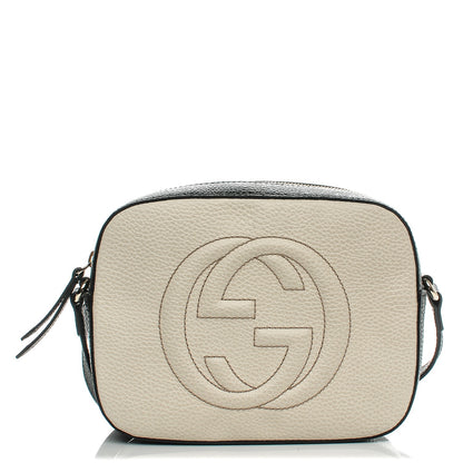 Gucci Dollar Calfskin Bi-Color Small Soho Disco Bag Mystic White Black 1 of 6
