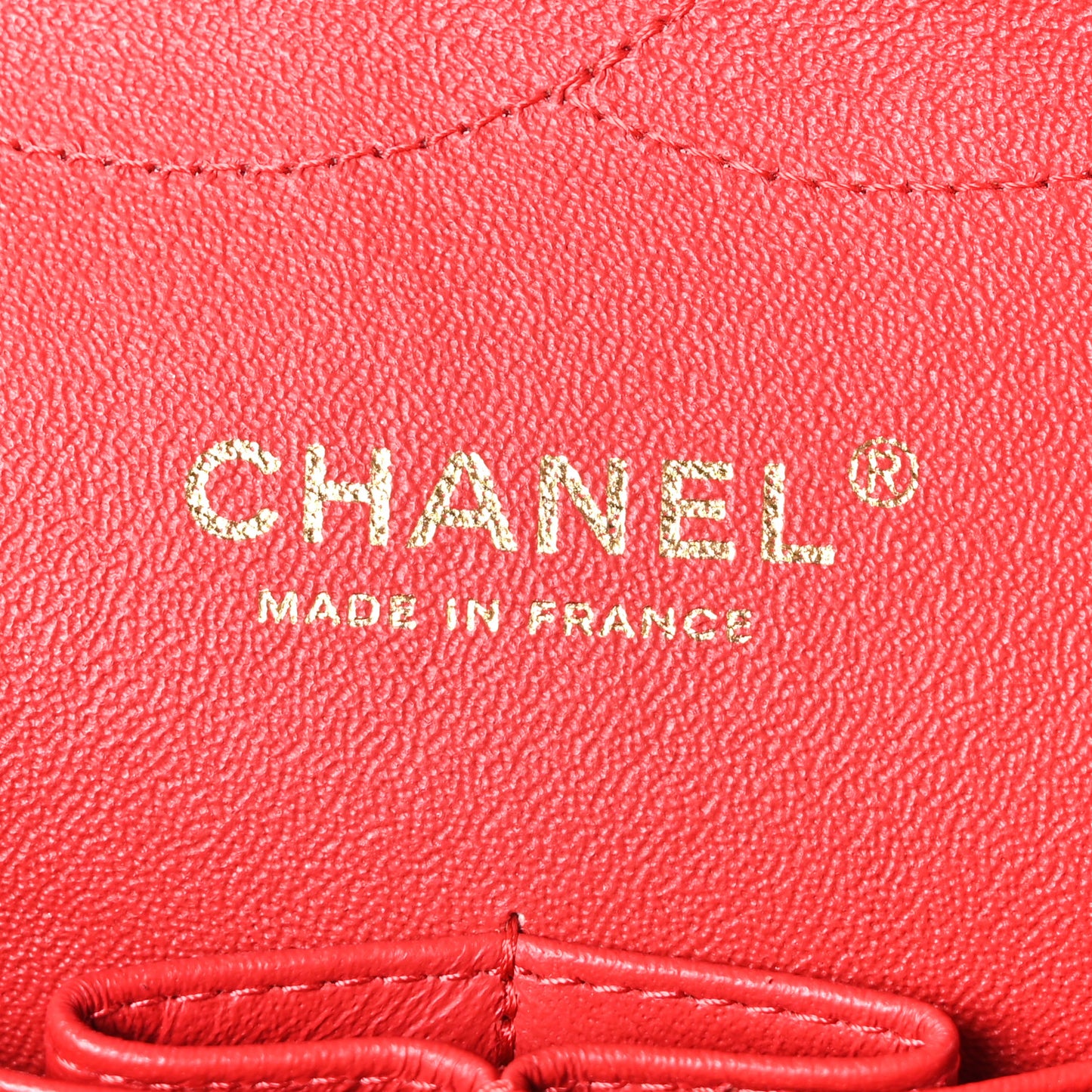 Lambskin Quilted Jumbo Double Flap Red