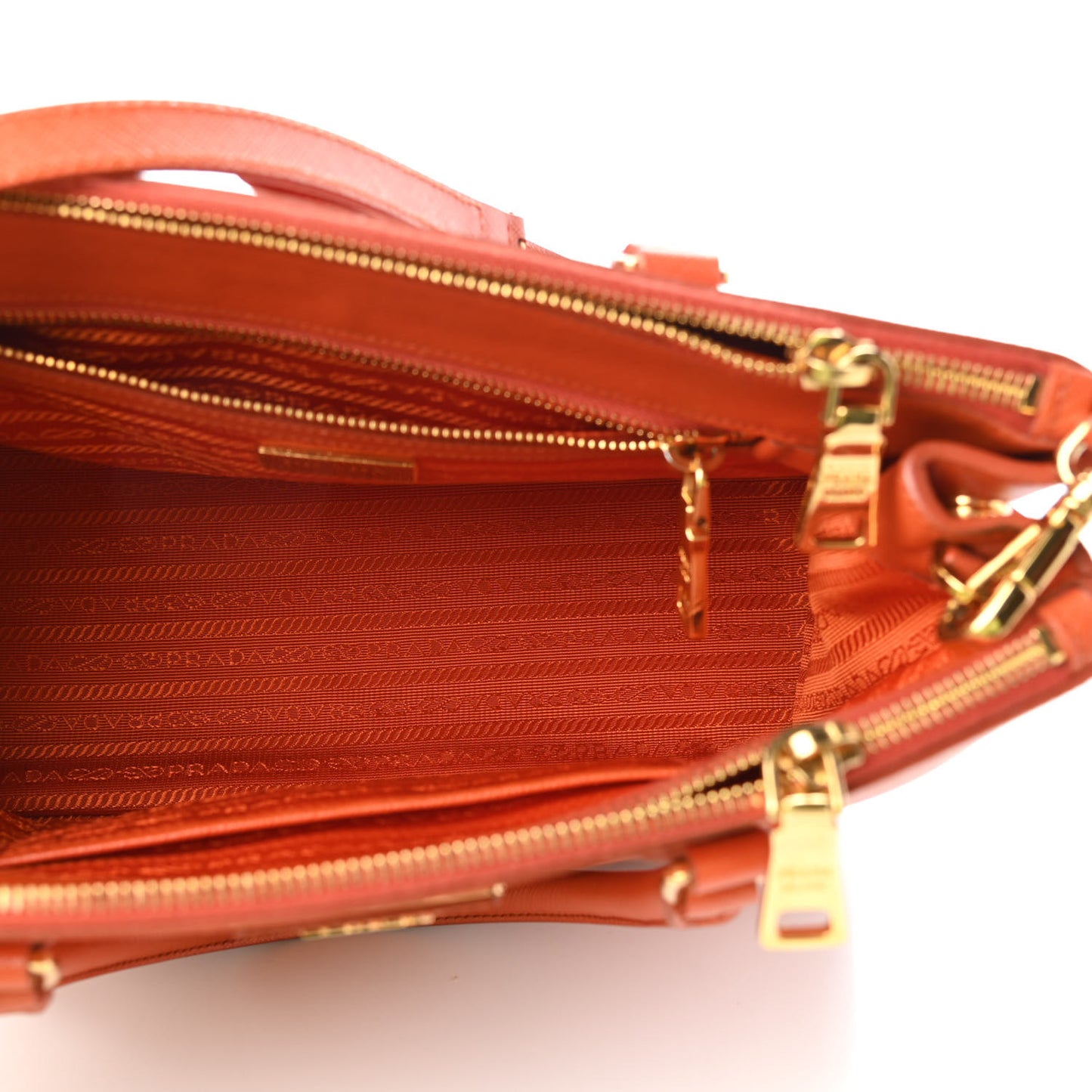 Saffiano Small Galleria Double Zip Tote Papaya
