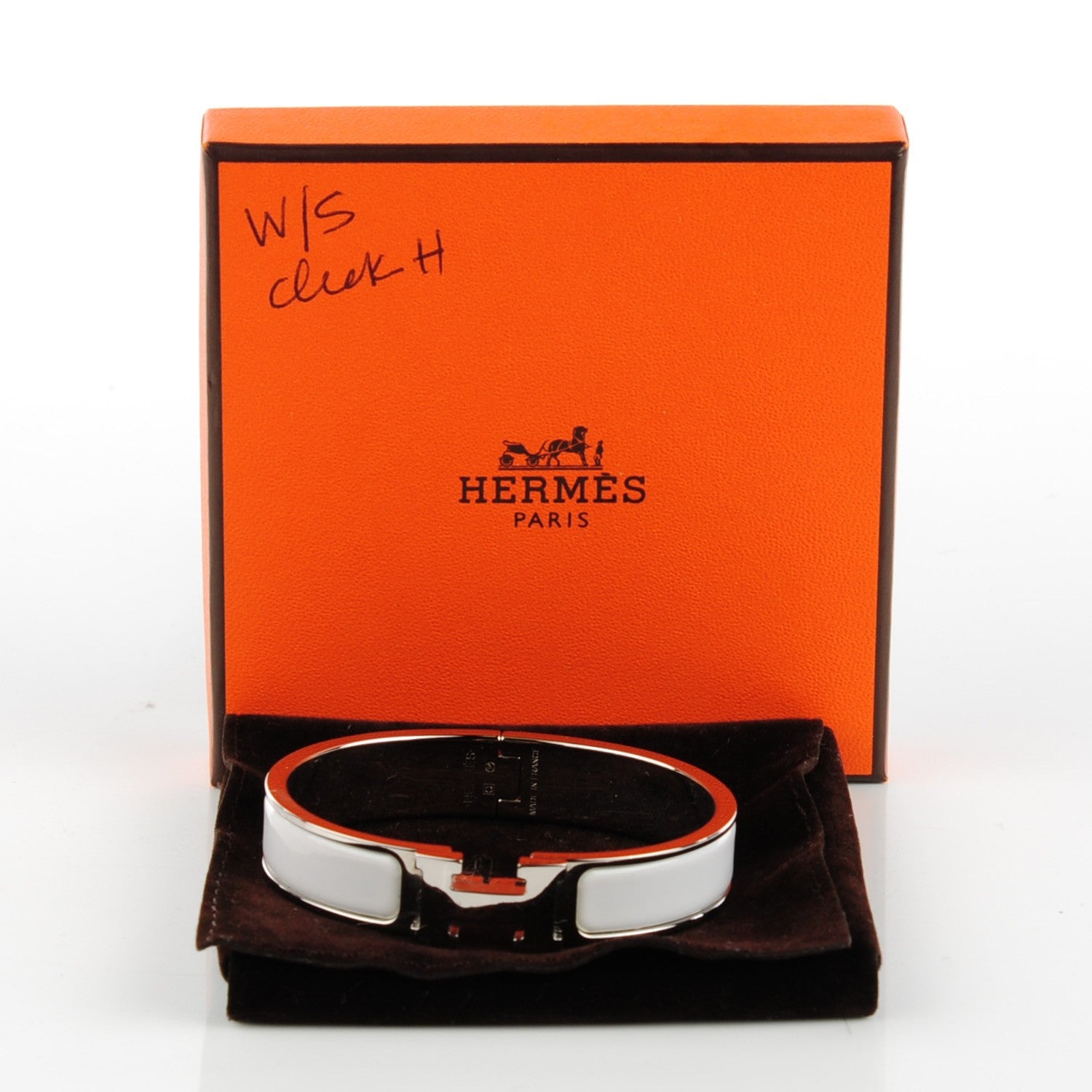 Hermes Enamel Narrow Clic Clac H Bracelet PM White 5 of 5