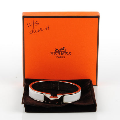 Hermes Enamel Narrow Clic Clac H Bracelet PM White 5 of 5