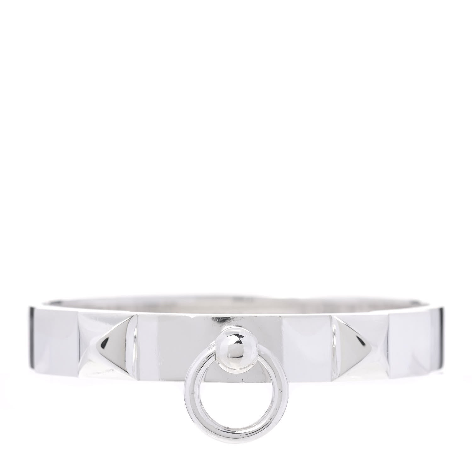 Hermes Sterling Silver PM Collier De Chien Bracelet ST 1 of 4