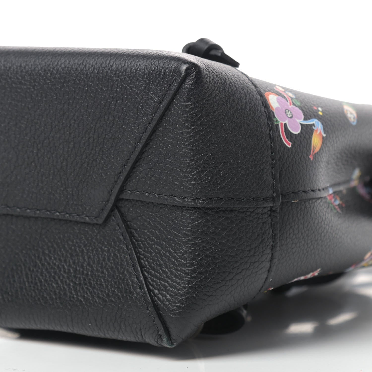Louis Vuitton Calfskin Flower Lockme Mini Backpack Black Multicolor 6 of 9
