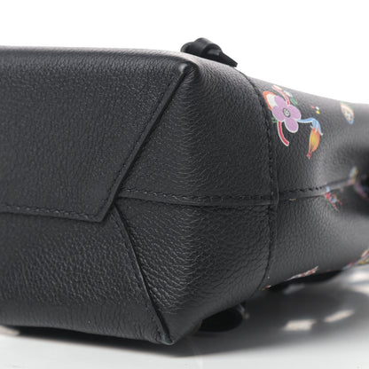 Louis Vuitton Calfskin Flower Lockme Mini Backpack Black Multicolor 6 of 9