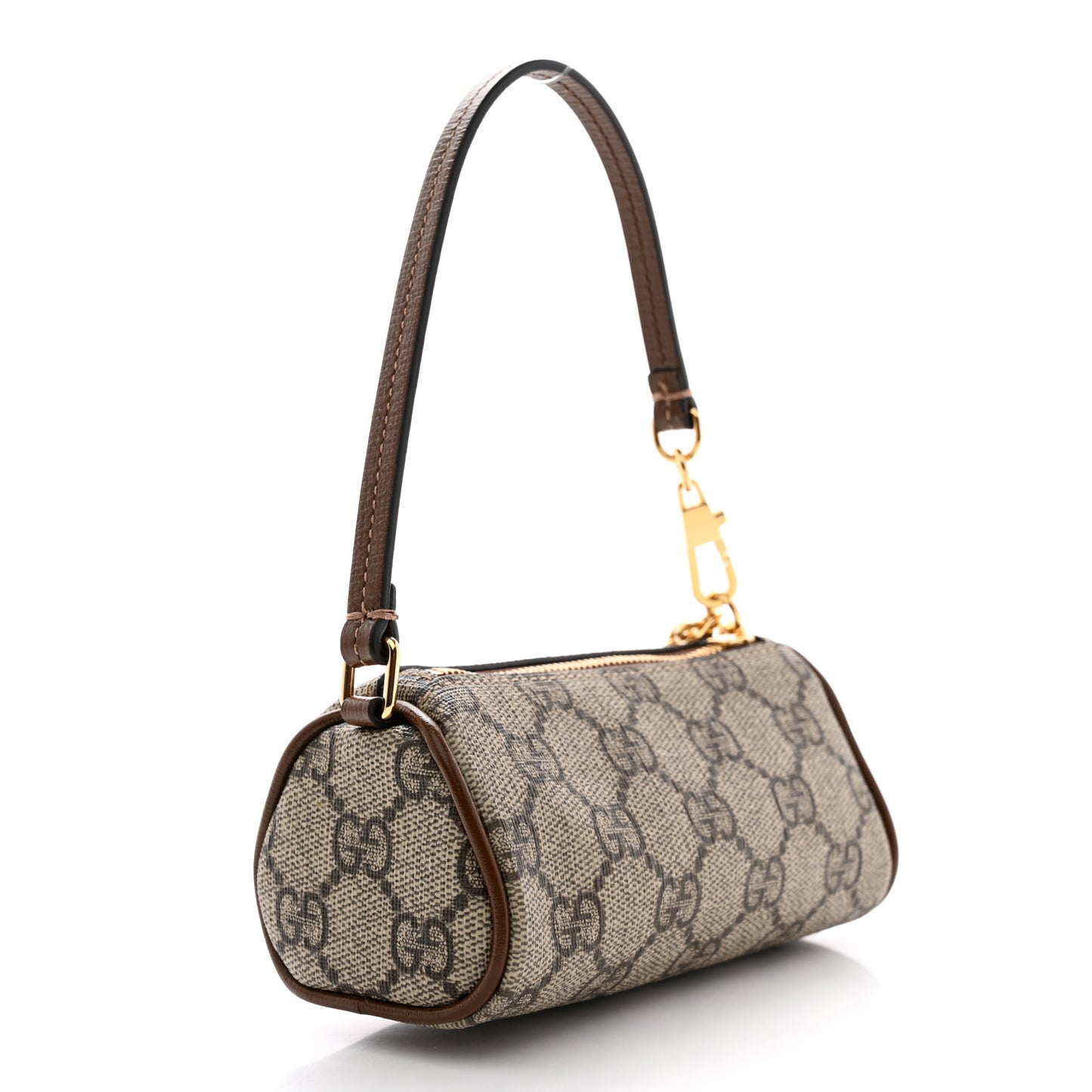GG Supreme Monogram Azalea Calfskin Mini Retro Interlocking G Charm Bag Beige Ebony Brown Sugar