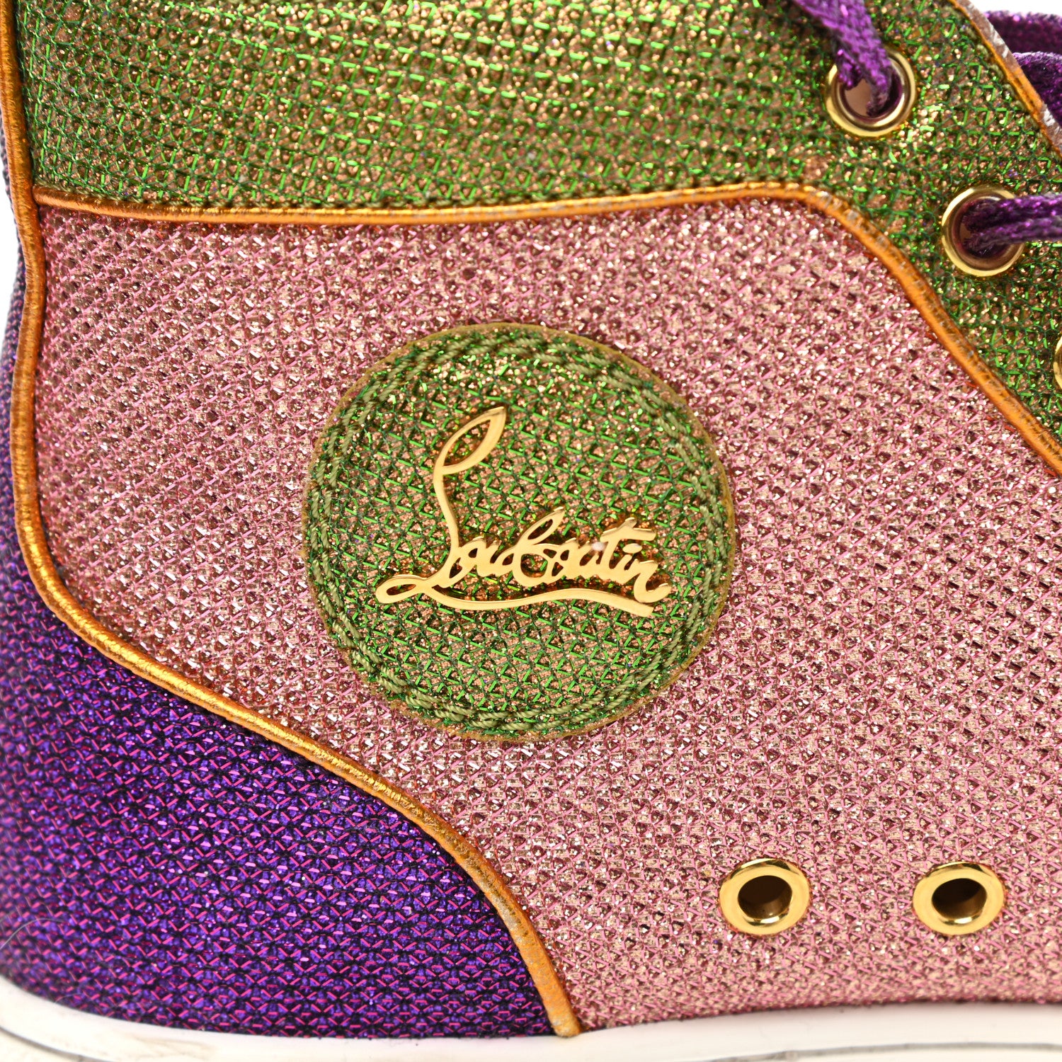 Christian Louboutin Bip Bip Glitter Womens Orlato Flat Sneakers 37 Multicolor 11 of 12