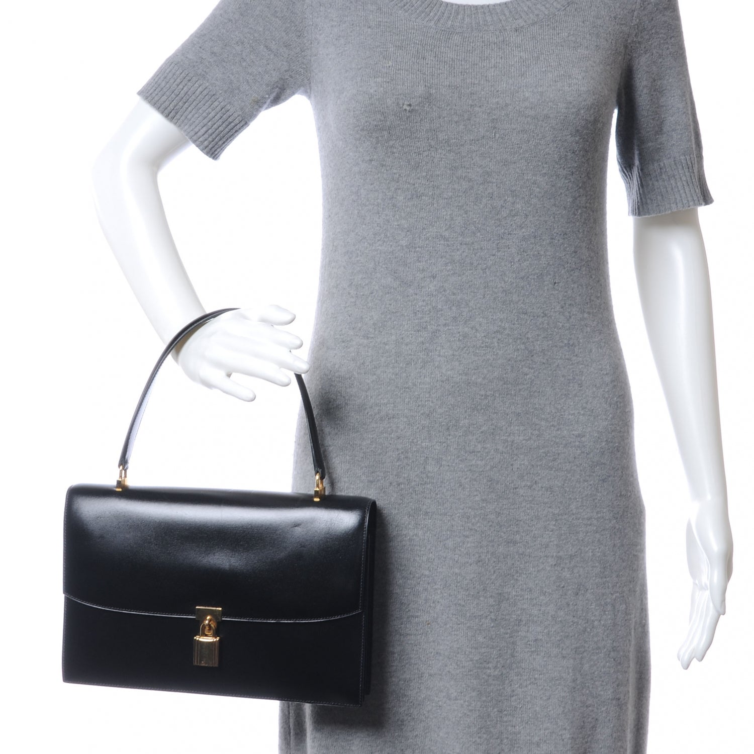 Hermes Box Leather Cadena Flap Black 2 of 8