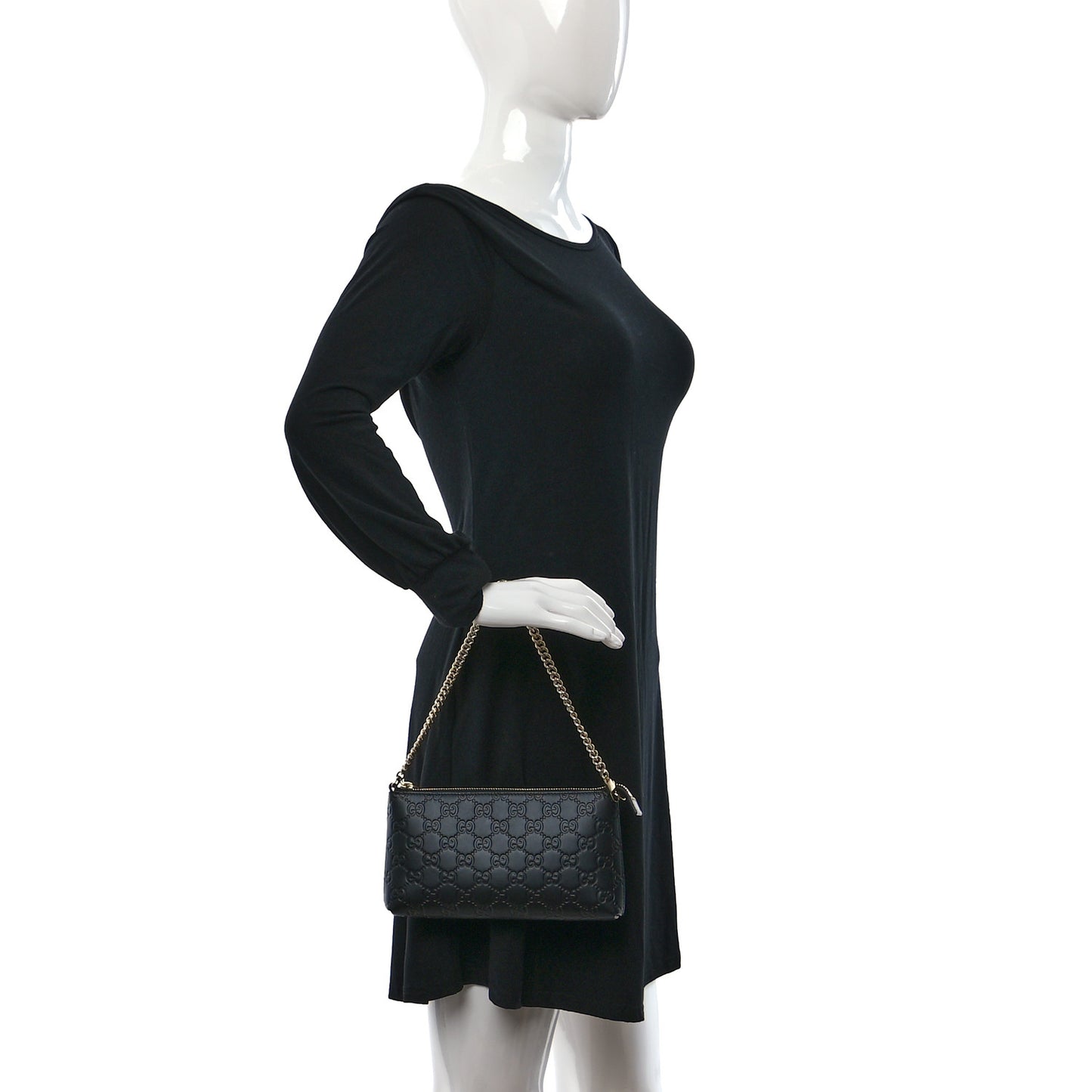Guccissima Signature Wrist Wallet Black