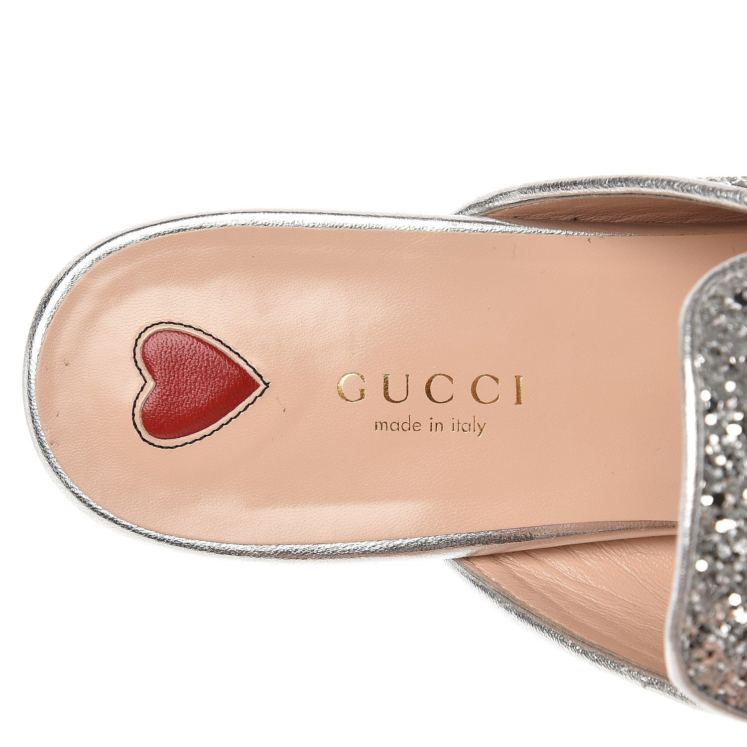 Gucci Glitter Princetown Slippers 38.5 Silver 6 of 10
