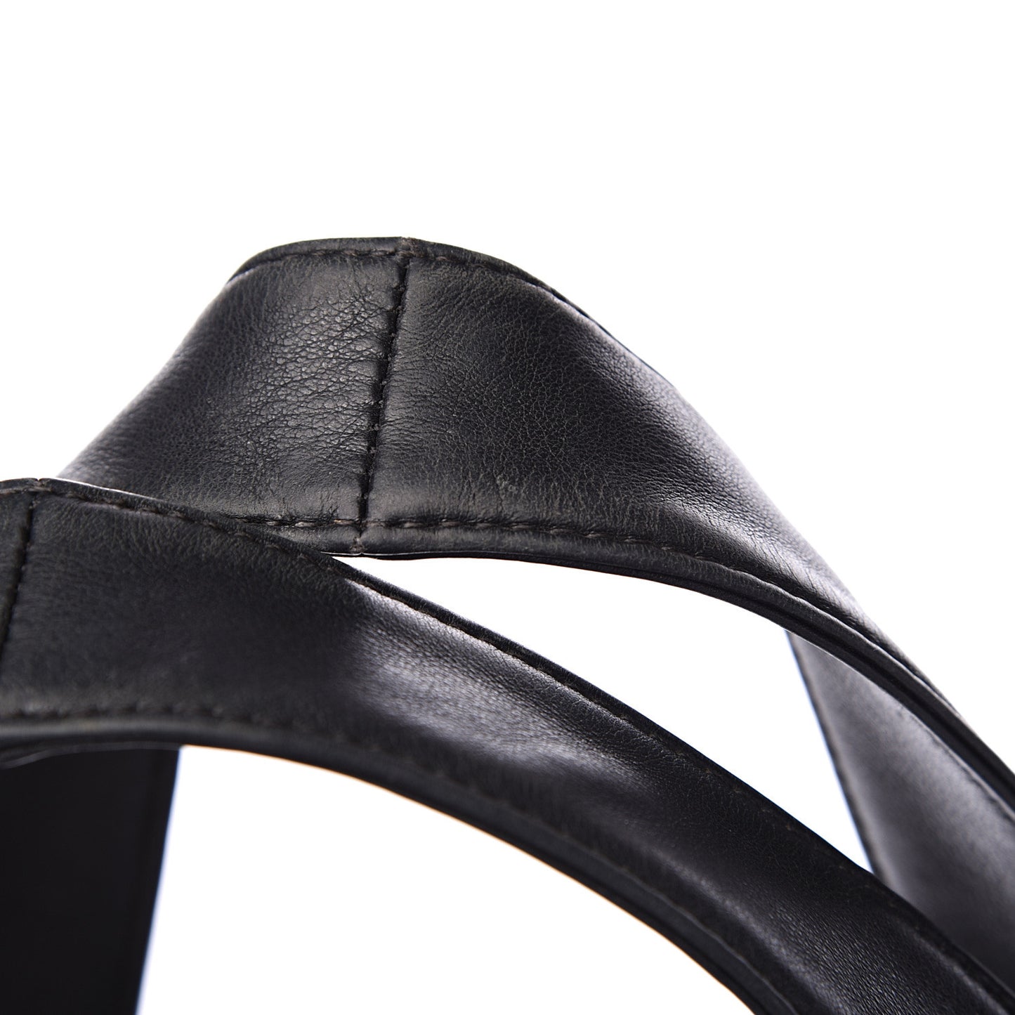 Calfskin Square Stitched Tassel Bag Black