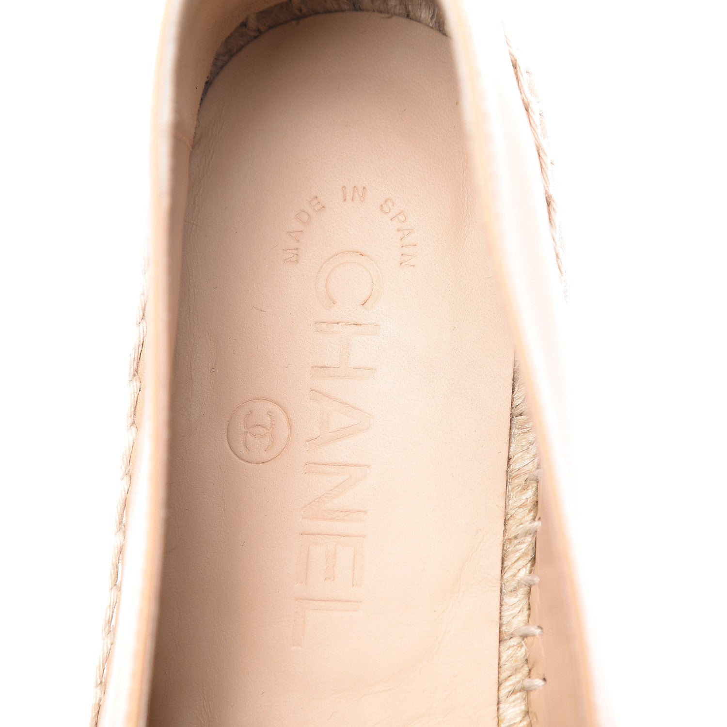 Chanel Lambskin CC Espadrilles 38 Beige Black 6 of 10