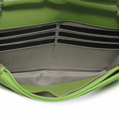 Chanel Patent Quilted Wallet On Chain WOC Lime Green 7 of 9