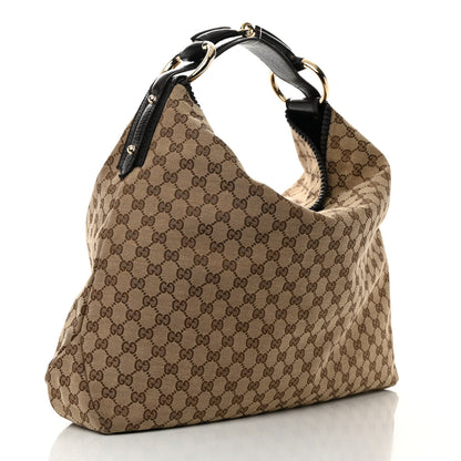 Gucci Monogram Large Horsebit Chain Hobo Dark Brown 3 of 12