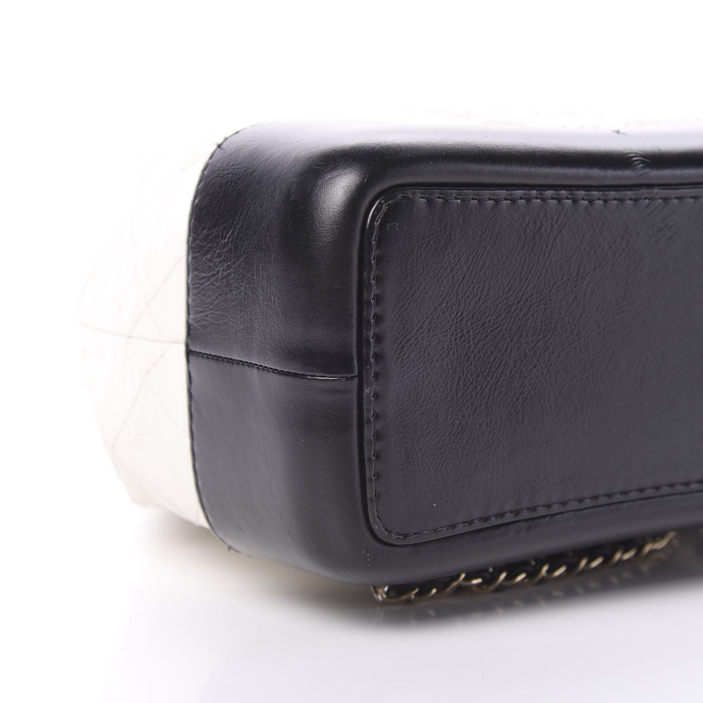 Aged Calfskin Quilted Small Gabrielle Backpack Black White