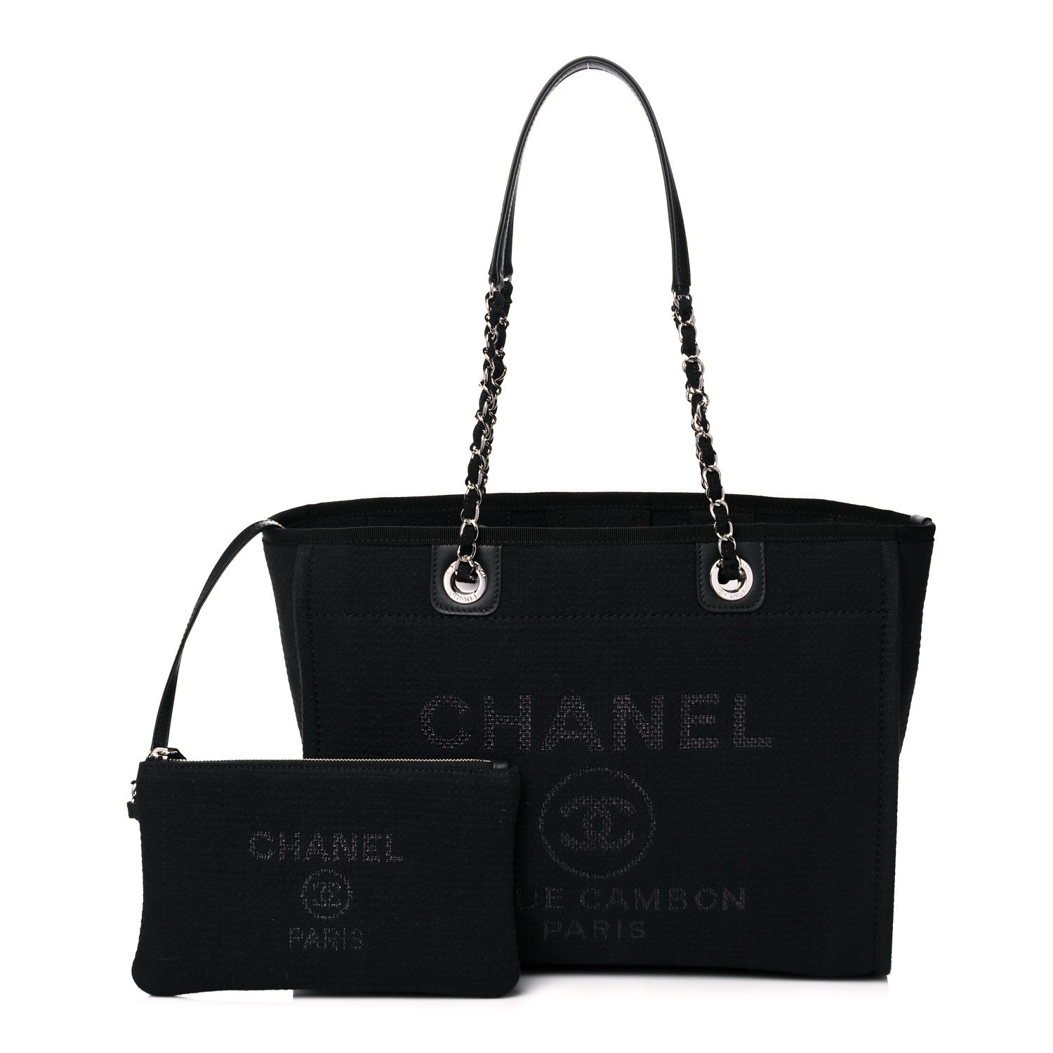 Chanel Mixed Fibers Small Deauville Tote Black 1 of 11