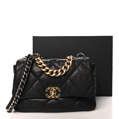 Chanel Lambskin Quilted Large Chanel 19 Flap Black 12 of 12