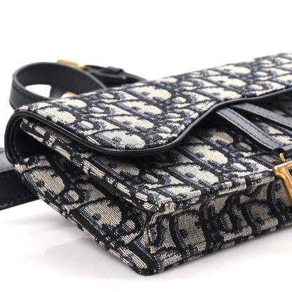 Christian Dior Oblique Saddle Belt Bag Blue 7 of 9