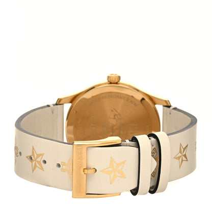 Gucci Stainless Steel Calfskin 38mm G-Timeless Bee Star Quartz Watch White 3 of 4