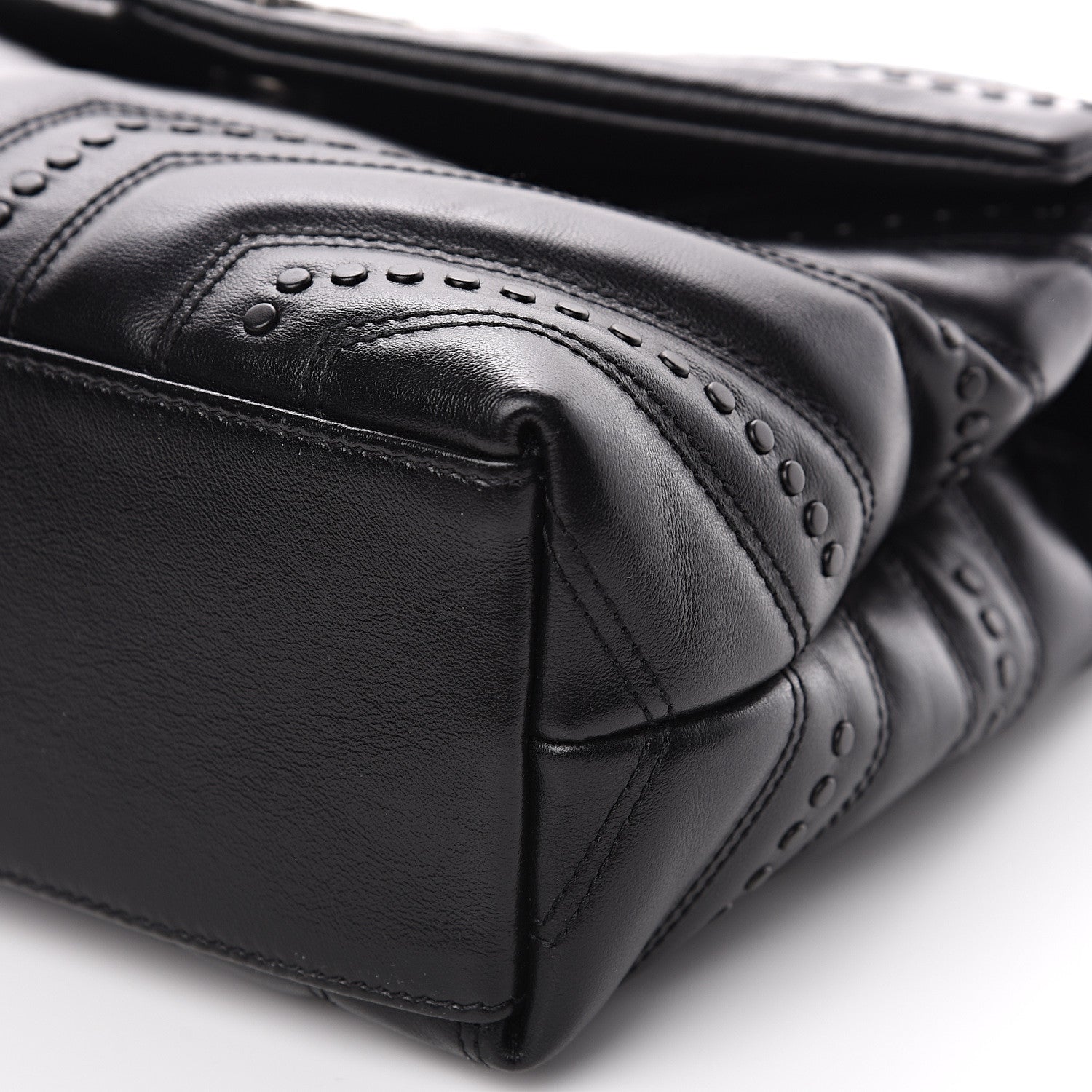 Saint Laurent Calfskin Y Quilted Studded Monogram Small Loulou Chain Satchel Black 8 of 11