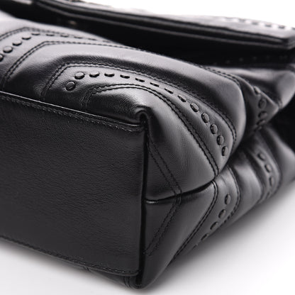 Saint Laurent Calfskin Y Quilted Studded Monogram Small Loulou Chain Satchel Black 8 of 11