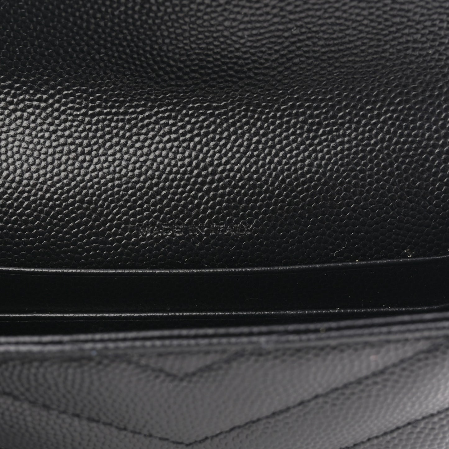Grain De Poudre Matelasse Chevron Small Monogram Envelope Wallet Black