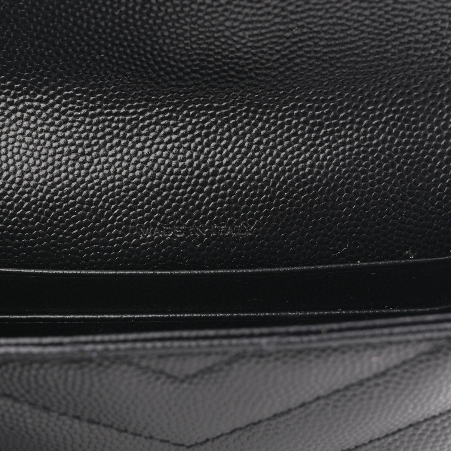 Saint Laurent Grain De Poudre Matelasse Chevron Small Monogram Envelope Wallet Black 7 of 9