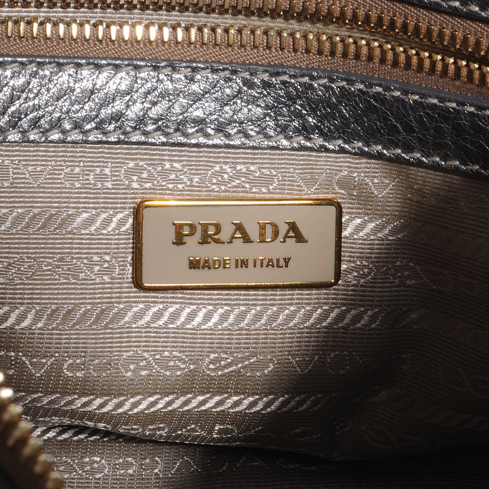 Prada Vitello Daino Shoulder Bag Acciaio 8 of 11