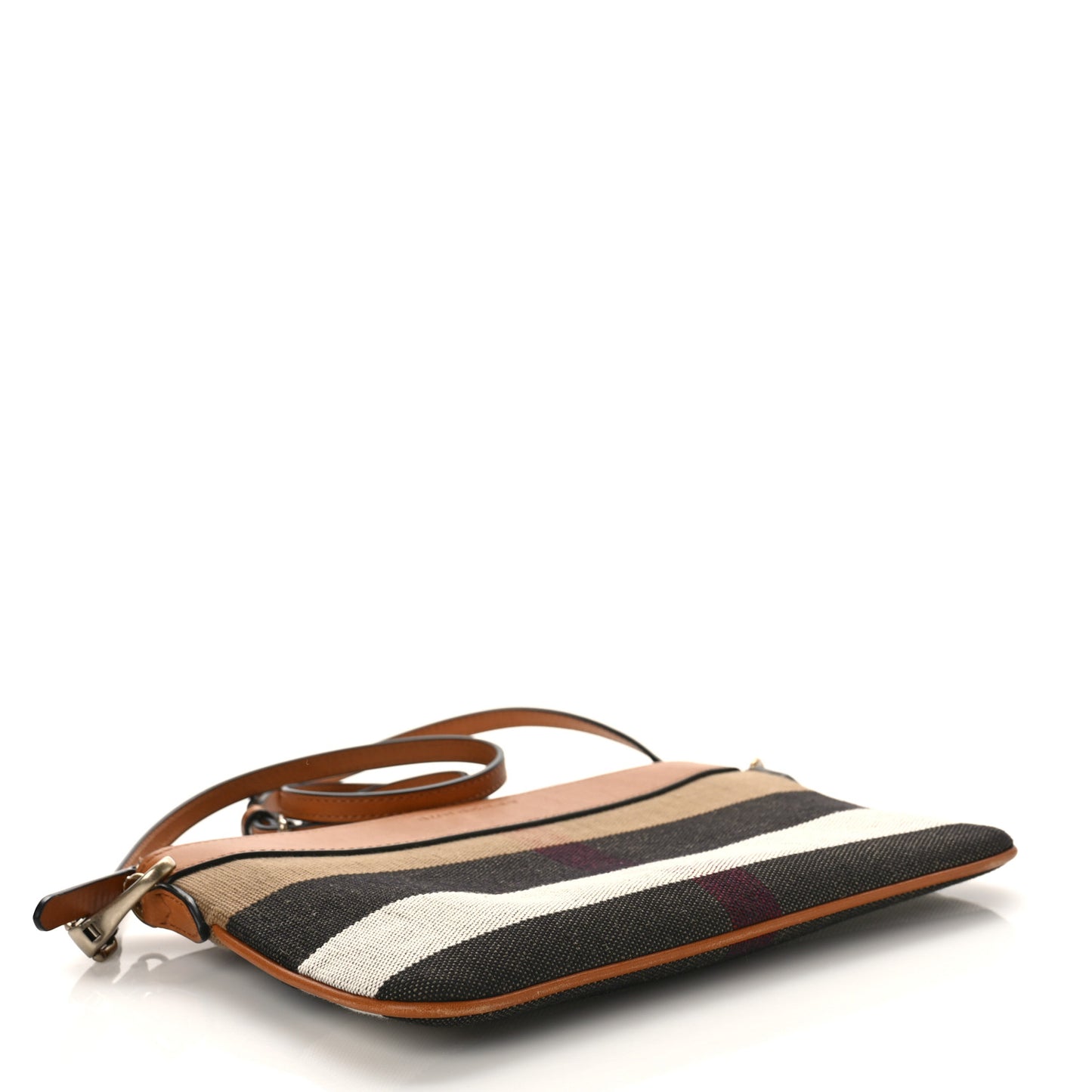 Mega Check Peyton Crossbody Clutch Bag Saddle Brown
