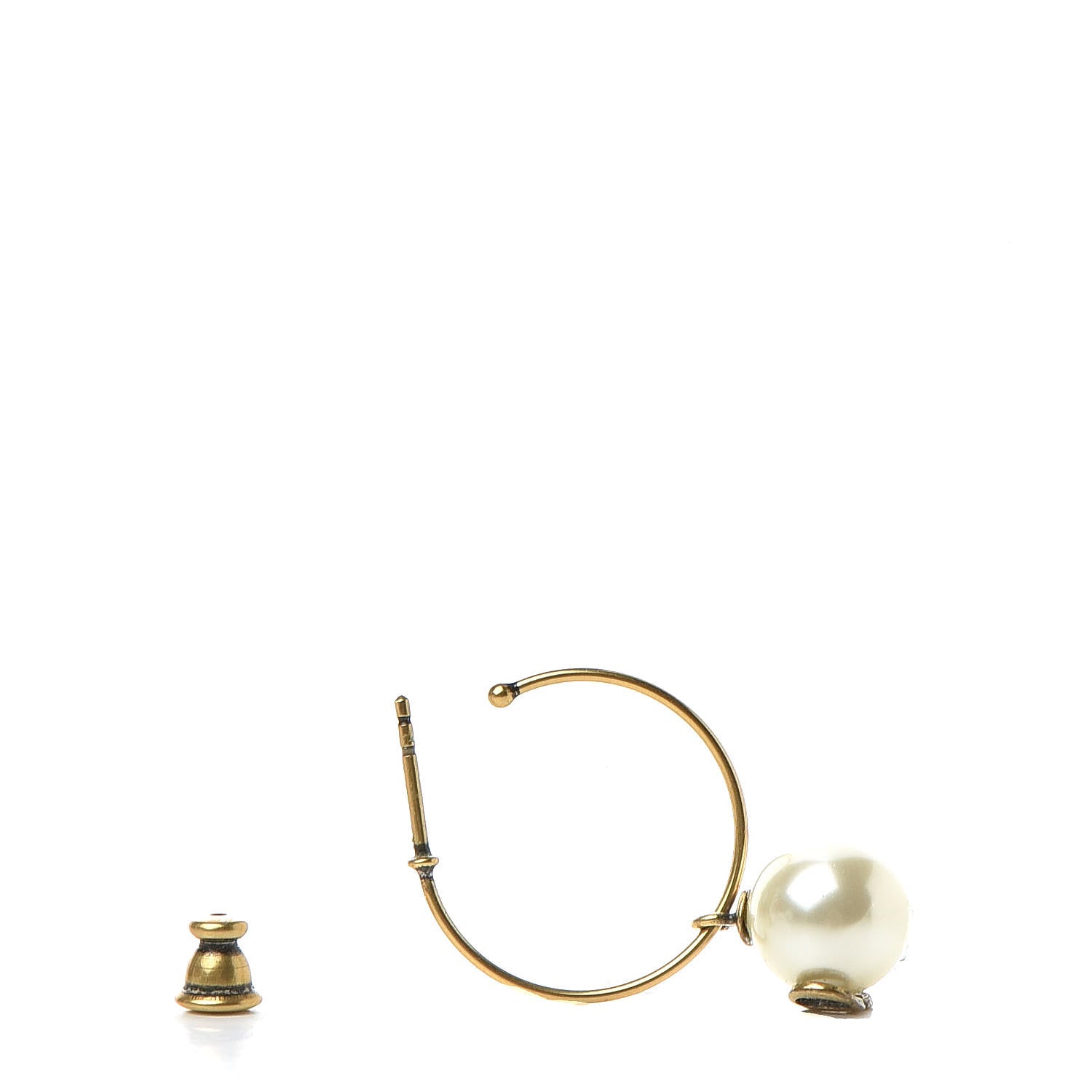 Christian Dior Pearl Bee Star Tribales Hoop Earrings 3 of 4