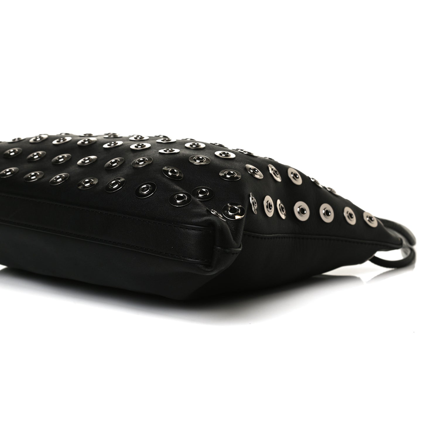 Calfskin Medium Eyelet Hobo Black