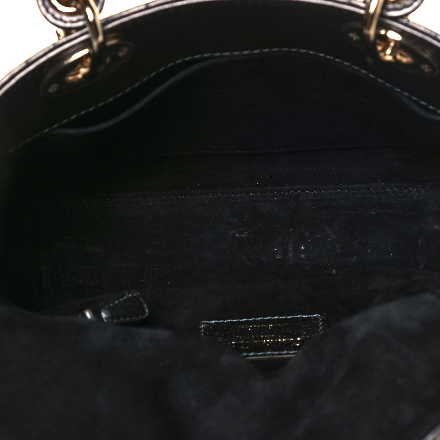 Christian Dior Metallic Grained Calfskin Cannage My ABCDior Lady Dior Gunmetal 4 of 12